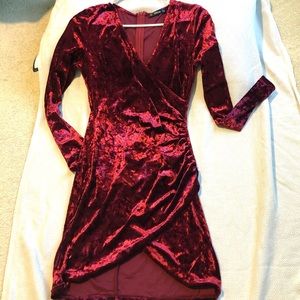 Wrap velvet dress.